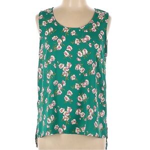 West Kei Teal Floral Sleeveless Blouse